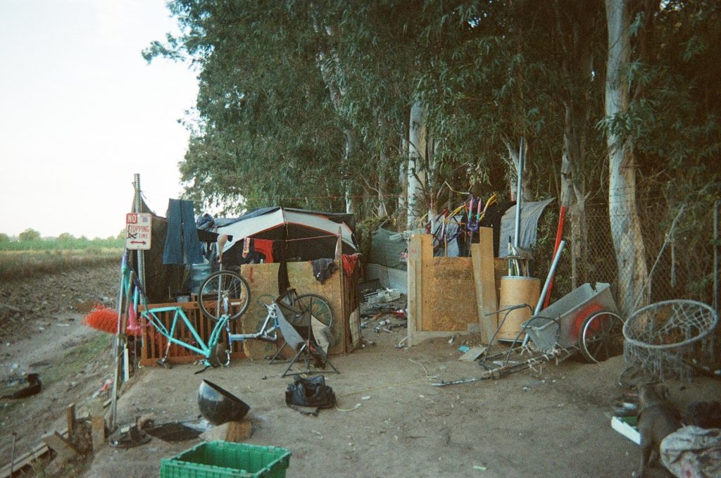 A makeshift encampment on Misfit Island